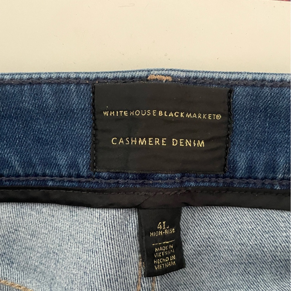 White House Black Market Cashmere Denim High Rise Skinny Jeans 4 Long - Picture 8 of 10